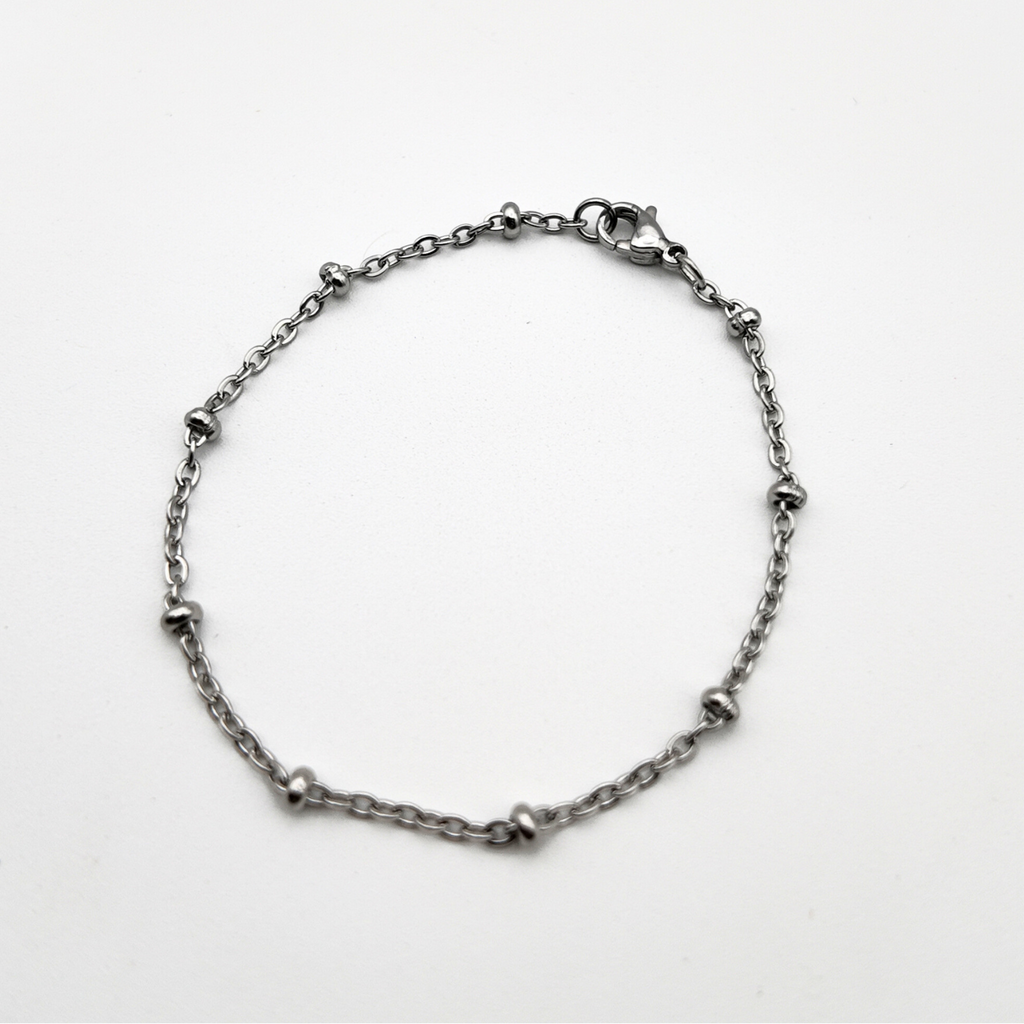 Beaded Bracelet - Stainless Steel (Silver Edition)